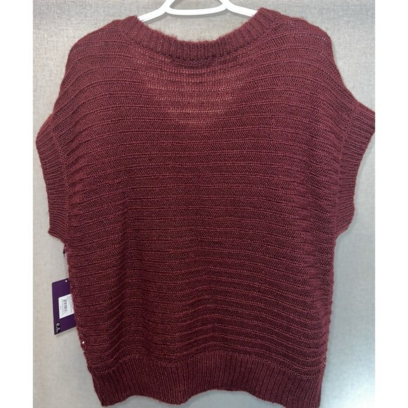 Gloria Vanderbilt Women's Burgundy With Sparkles  Pullover Top Size Large - Picture 5 of 6